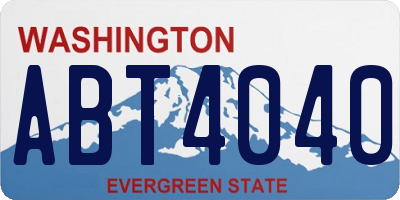 WA license plate ABT4040