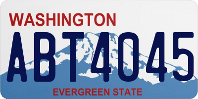 WA license plate ABT4045