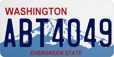 WA license plate ABT4049