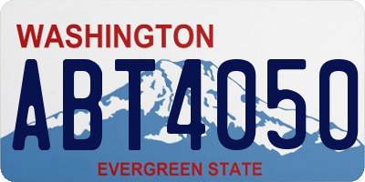 WA license plate ABT4050