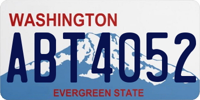 WA license plate ABT4052