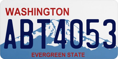 WA license plate ABT4053