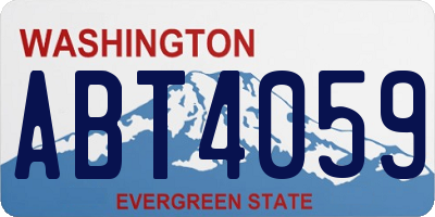 WA license plate ABT4059