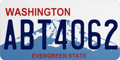 WA license plate ABT4062