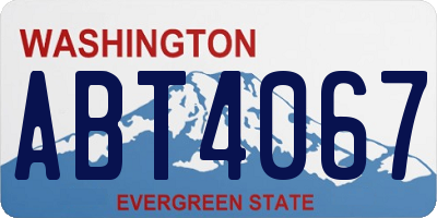 WA license plate ABT4067