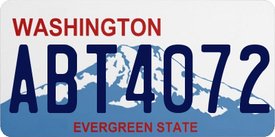 WA license plate ABT4072