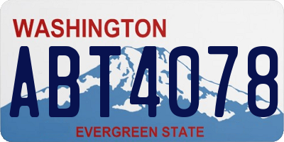 WA license plate ABT4078