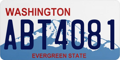 WA license plate ABT4081