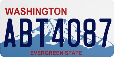 WA license plate ABT4087