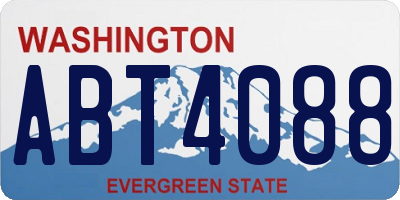 WA license plate ABT4088
