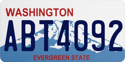 WA license plate ABT4092