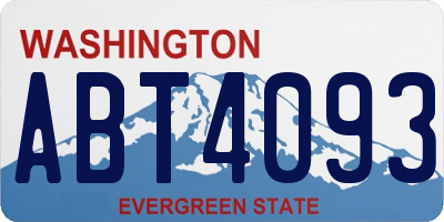 WA license plate ABT4093