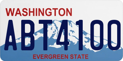 WA license plate ABT4100