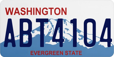 WA license plate ABT4104