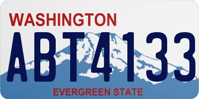 WA license plate ABT4133