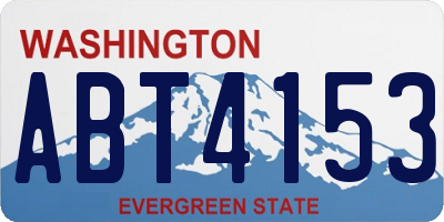 WA license plate ABT4153