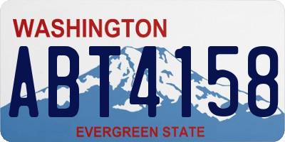 WA license plate ABT4158