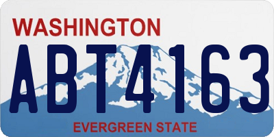 WA license plate ABT4163