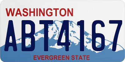 WA license plate ABT4167