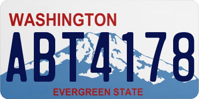 WA license plate ABT4178