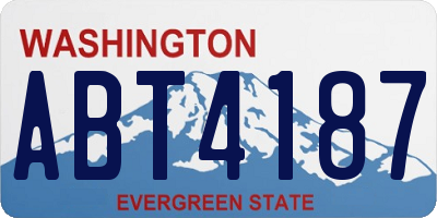 WA license plate ABT4187