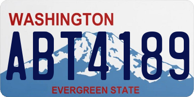 WA license plate ABT4189