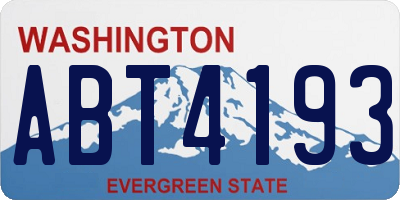 WA license plate ABT4193