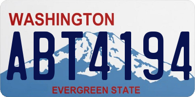 WA license plate ABT4194