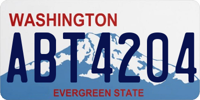 WA license plate ABT4204