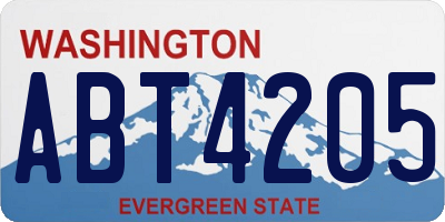 WA license plate ABT4205