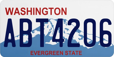 WA license plate ABT4206