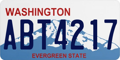 WA license plate ABT4217