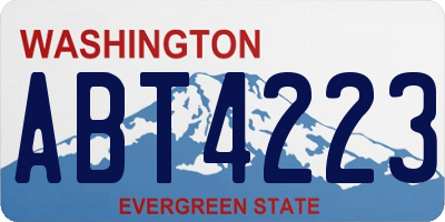 WA license plate ABT4223