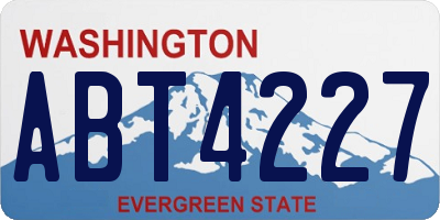 WA license plate ABT4227