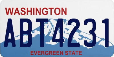 WA license plate ABT4231