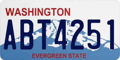 WA license plate ABT4251