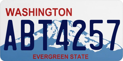 WA license plate ABT4257