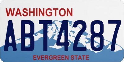 WA license plate ABT4287