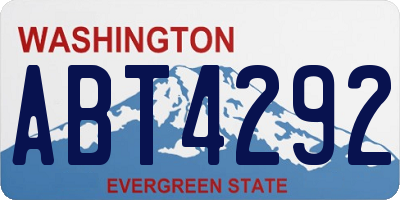 WA license plate ABT4292