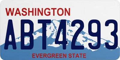 WA license plate ABT4293