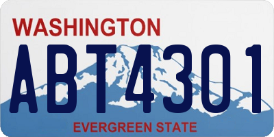 WA license plate ABT4301