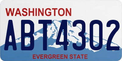 WA license plate ABT4302