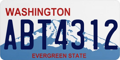 WA license plate ABT4312