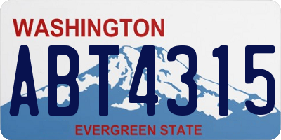 WA license plate ABT4315