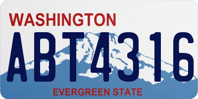 WA license plate ABT4316