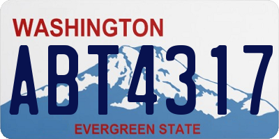 WA license plate ABT4317