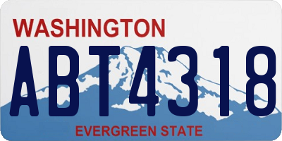 WA license plate ABT4318