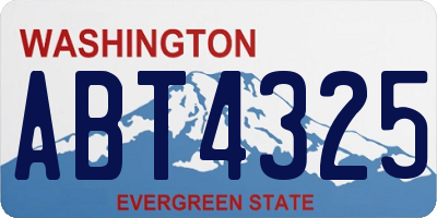 WA license plate ABT4325