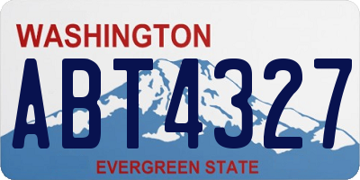 WA license plate ABT4327