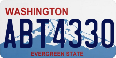 WA license plate ABT4330